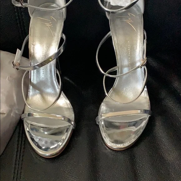 Giuseppe Zanotti Silver Strappy Heels - Picture 2 of 5